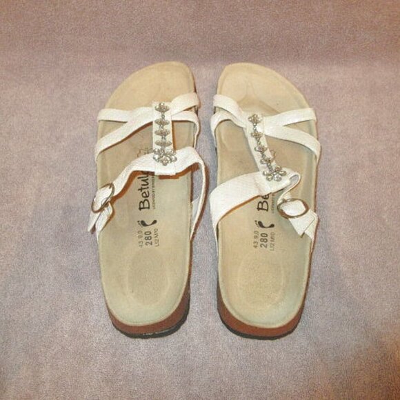 Birkenstock Betula Tango Jeweled Sandals Size 12 43 Iridescent Embossed Leather - Picture 7 of 12